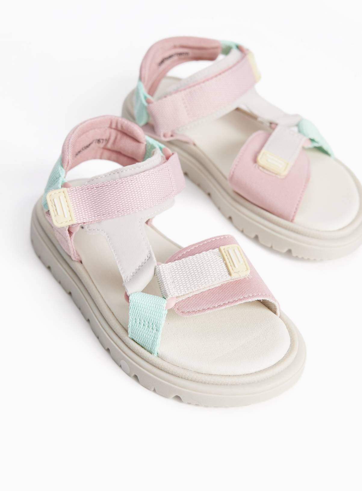 Pastel Strappy Sports Style Sandals 12 Infant - Image 2